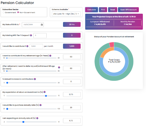 Projected Outcomes at Retirement - UTI Pension Fund